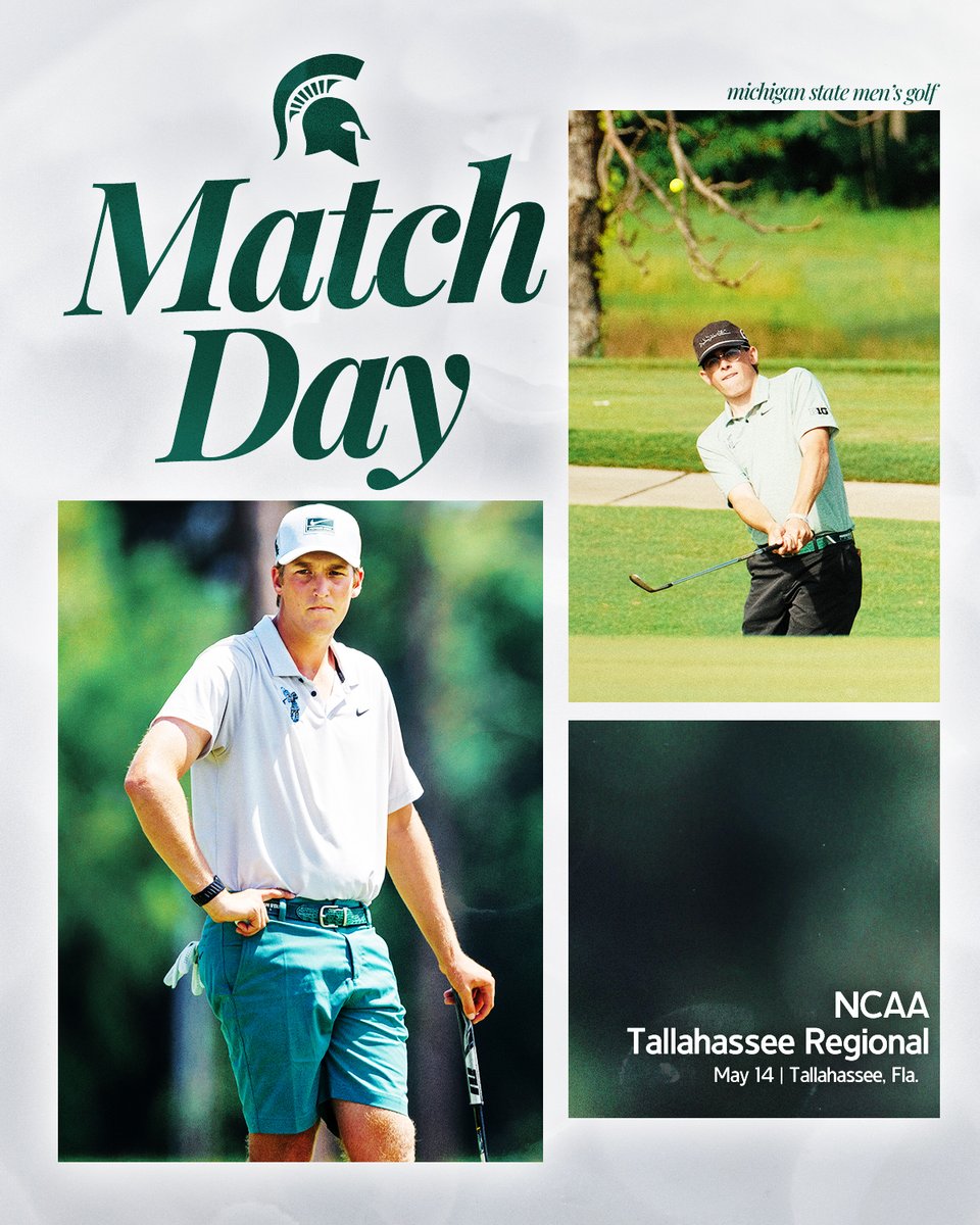 Back out for Round 3⃣ of the NCAA Tallahassee Regional.

The Spartans tee off on #10 at 8:55 a.m., playing alongside Furman and Northwestern.

Follow live scoring ⤵️

scoreboard.clippd.com/tournaments/23…

#GoGreen