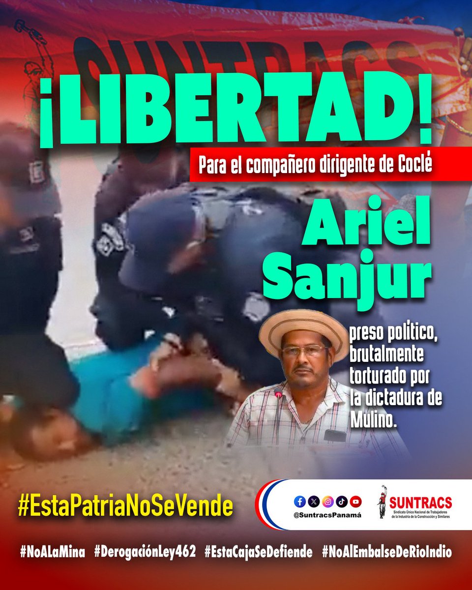 ClaridadPanama1's tweet image. Libertad.
Libertad.
Libertad.
Luchador social y dirigente sindical coclesano.
Reconocido patriota.