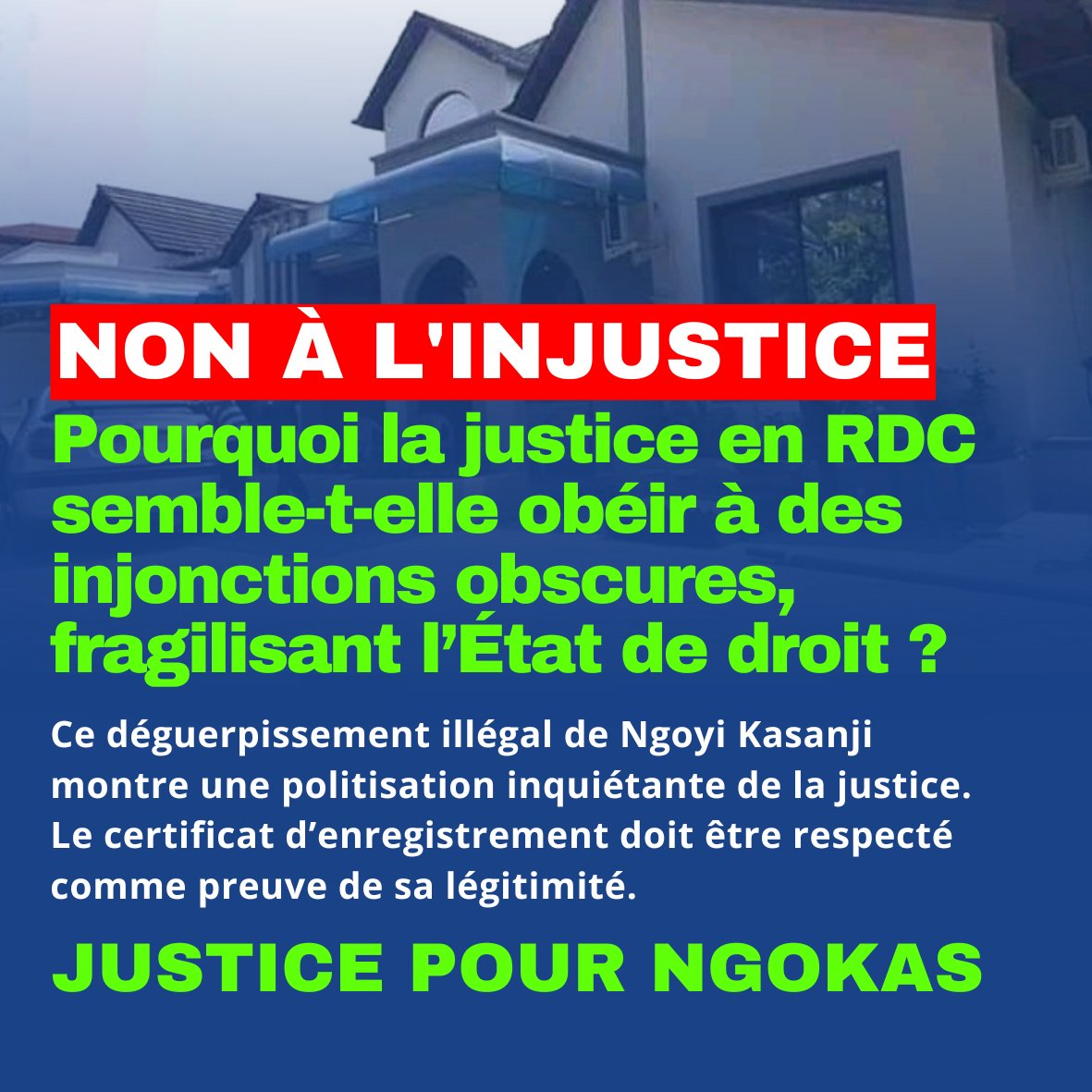 emergentss_EM's tweet photo. #PARCELLE 4ans et 9 mois d’injustice, la @JusticeGouvCD congolaise toujours silencieuse. Malgré les aveux clairs de Mokia, qui reconnaît occuper sans droit la maison de @ngoyikasanji11, aucune décision judiciaire n’a été prise. L'injustice continue. @fatshi13 @ConstantMutamba https://t.co/6PUP6WAWdn