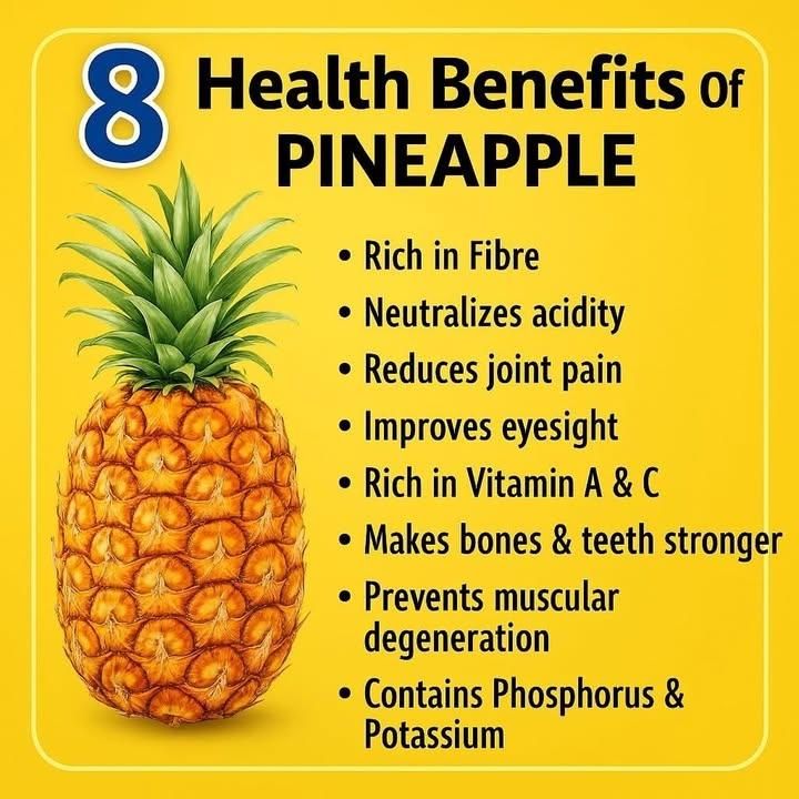 8 Health Benefits of Pineapple🍍