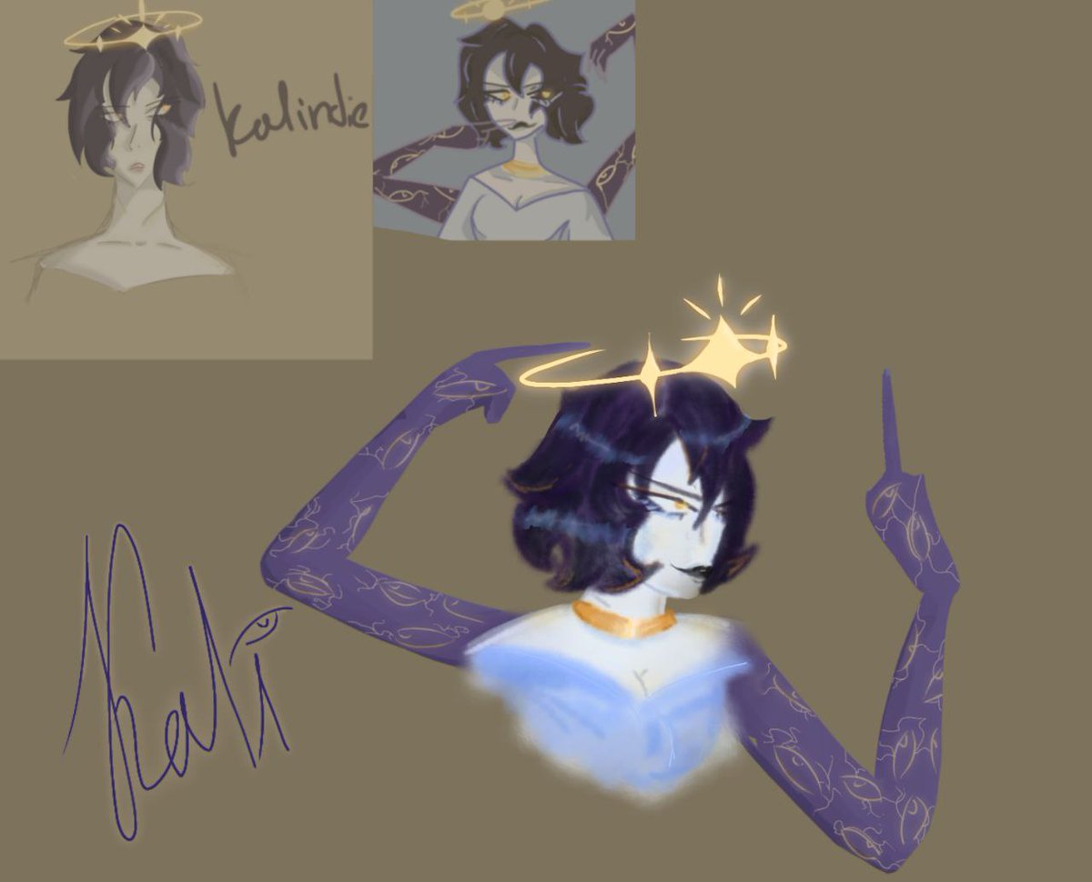 my and my lady's little girl, whom I really wanted to draw close to realism.. Kalinde or Kalindiel.~ 
#OC #art #angel