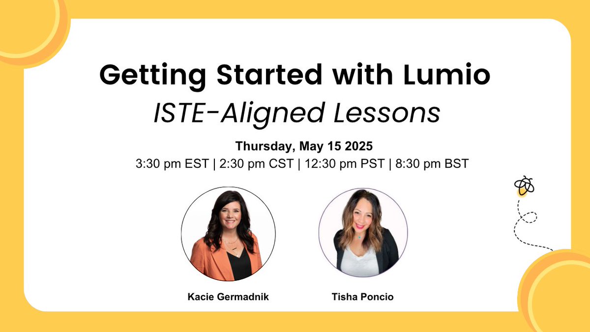 Tisha Poncio (@tishaponcio) on Twitter photo #ISTE-Aligned Lessons w/ <a href="/LumioSocial/">Lumio ๐</a> LIVE on Thurs @ 2:30 pm CST!
โข
<a href="/kaciegermadnik/">Kacie Germadnik</a> and I will share #goLumio lessons with ISTE student standards! New to Lumio and/or <a href="/ISTEofficial/">ISTE</a> student standards? This one is for YOU!
โข
Set your reminder now ๐๐ผ
youtube.com/watch?v=_Tn-Bnโฆ #ISTE-Aligned Lessons w/ <a href="/LumioSocial/">Lumio ๐</a> LIVE on Thurs @ 2:30 pm CST!
โข
<a href="/kaciegermadnik/">Kacie Germadnik</a> and I will share #goLumio lessons with ISTE student standards! New to Lumio and/or <a href="/ISTEofficial/">ISTE</a> student standards? This one is for YOU!
โข
Set your reminder now ๐๐ผ
youtube.com/watch?v=_Tn-Bnโฆ