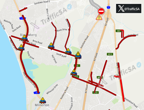 TrafficSA's tweet image. Cape Town - #Dunoon Unrest (Day 3):   Table View Traffic Impact