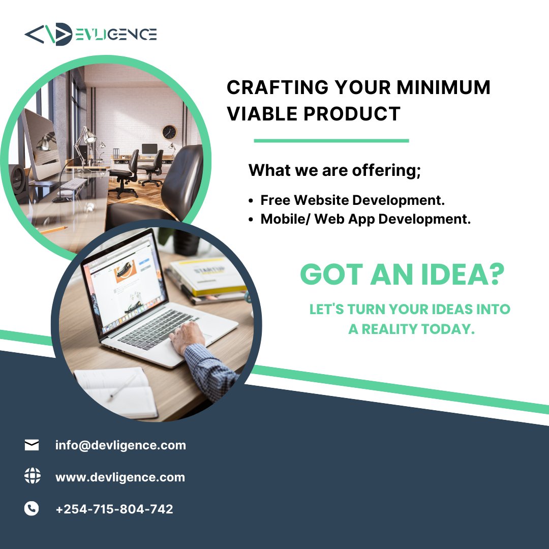 Let's turn your vision into reality! 

Got an idea? Let’s build your MVP! We’re helping startups &amp; founders turn bold ideas into real products. 
✅ Free websites 
📷 Web &amp; Mobile App dev 
Apply now:  devligence.com/mvp
