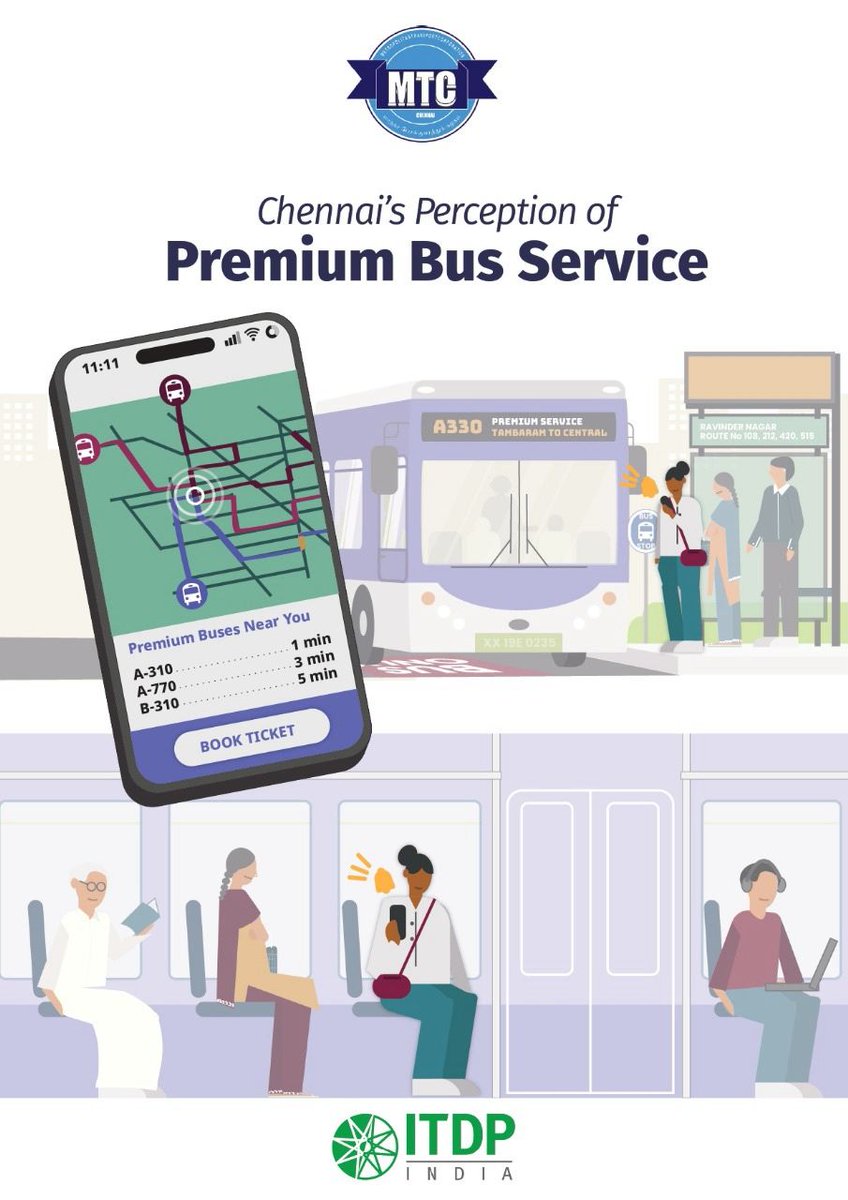 Indian State Transport Undertakings are facing declining ridership. To stay relevant, they must evolve. Exploring a solution, ITDP India conducted a survey in Chennai to understand the demand for Premium Bus Services, focusing on reliability&amp;convenience itdp.in/resource/chenn…