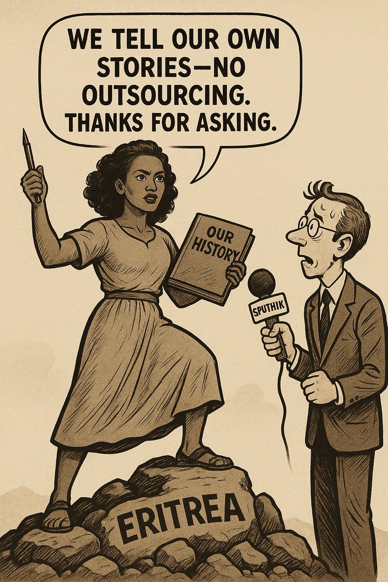 Eritrea 🇪🇷 The Nation:

“A borrowed voice cannot echo the truth of your mountain.”

I am Eritrea. I do not whisper my story—I carved it into stone, bled it into the Red Sea, and sealed it with dignity.

 I watched as Sputnik, a Russian mouthpiece, opened shop in Addis Ababa,