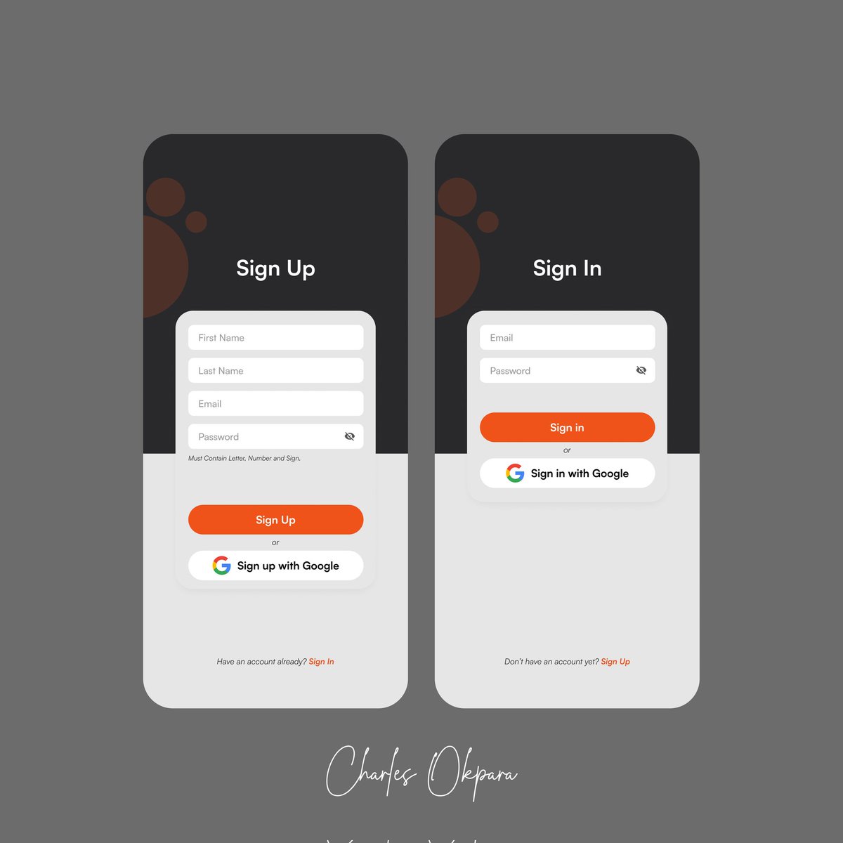 CharleeGraphix's tweet image. A sign up &amp;amp; Sign I screen I worked on and also a modal card. Let me know in the comment how i can improve on it and whats not working well.

#DailyUI #uiuxdaily #uiux
