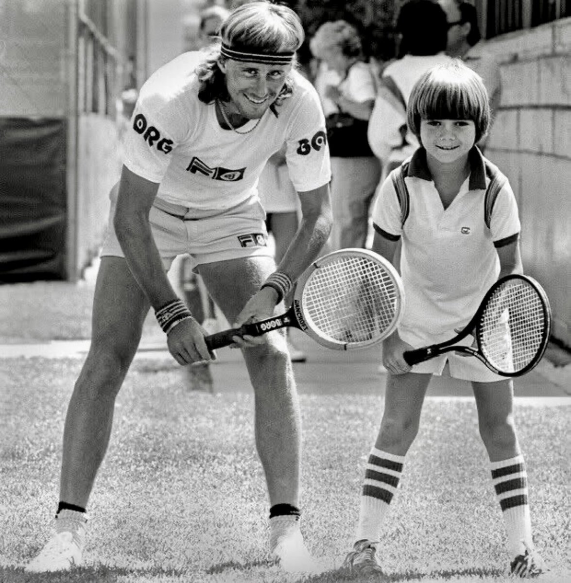 Björn Borg und Andre Agassi 1978.