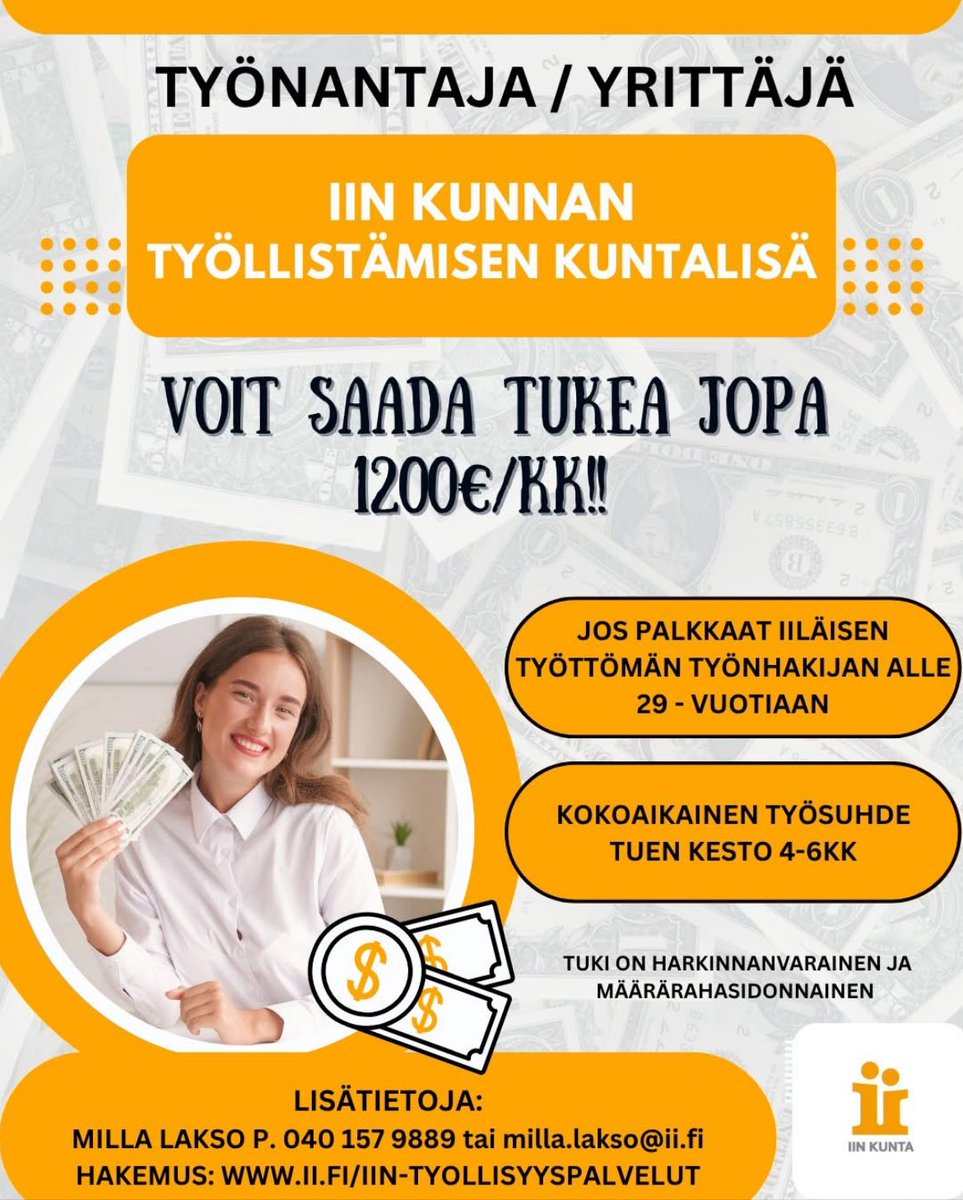 HannuKaisto's tweet photo. Iin kunta maksaa työnantajalle työllistämisen kuntalisää!
#Iinkunta #työllistäminen #kuntalisä https://t.co/SIEJ8nQ32a