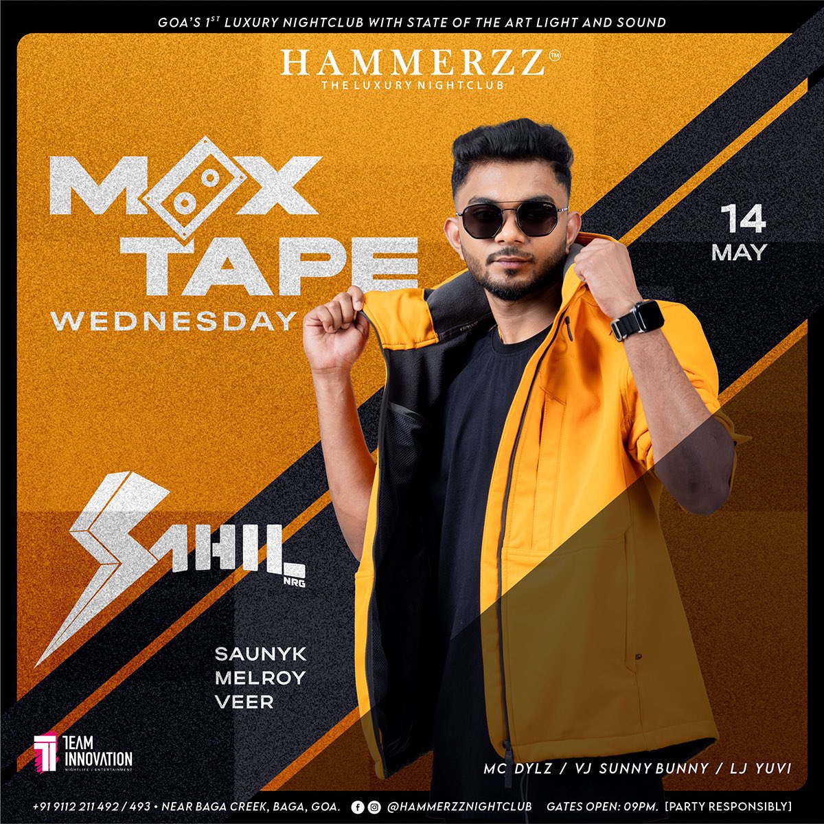 Mixtape Wednesday is back at Hammerzz with DJ Sahil NRG, Saunyk DJ Melroy &amp; Veer. Expect a wild mix of sounds, non-stop energy, and a crowd that knows how to party. From old-school bangers to fresh drops—this is where your Wednesday levels up
Reservations: 9112211491/92/93/94