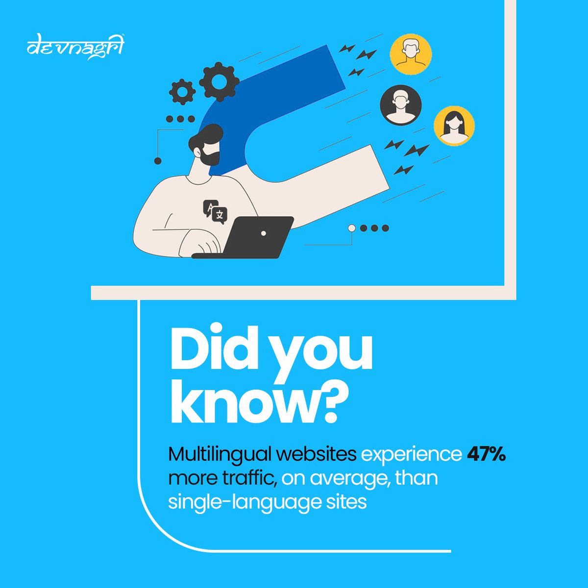DevnagriAI's tweet image. Want 47% more traffic?
The secret isn't SEO—it's speaking your customer's language.
Go multilingual, go global.
#WebsiteGrowth #LocalizationStrategy #DevnagriAI