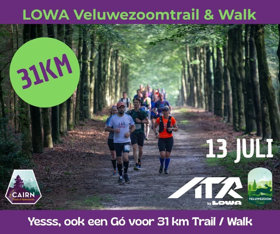 Ben jij erbij? Nu ook toestemming voor de 31 km, naast de 7, 15, en 24 km voor alle niveaus het juiste avontuur. Kom genieten van deze fantastische Cairn Trail.

cairnadventures.nl/veluwezoomtrai…