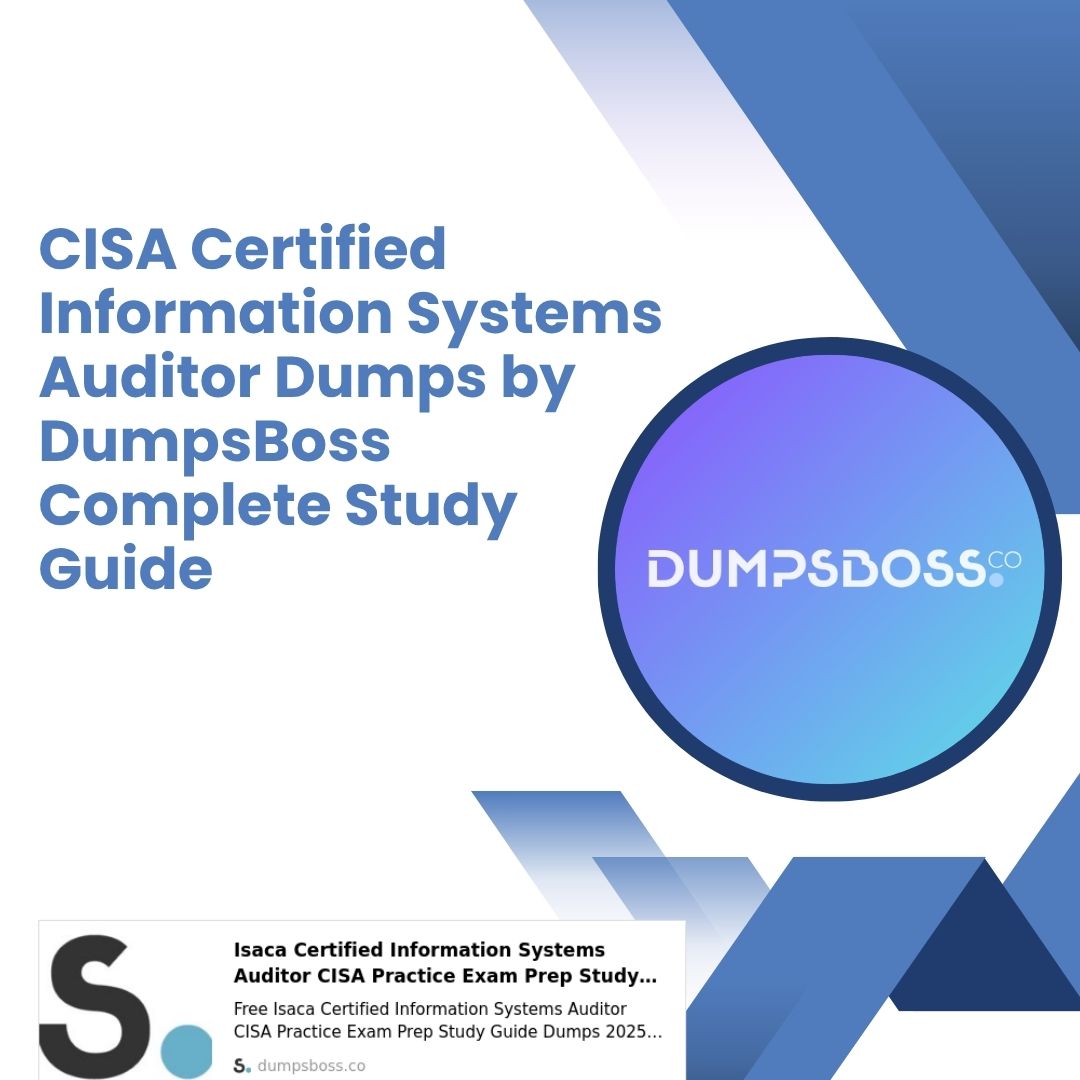 FreddieTed50034's tweet image. Crack the CISA Exam with Real Dumps  Certified Information Systems Auditor by DumpsBoss

Use our CISA Certified Information Systems Auditor Dumps to prepare with confidence. Only at #DumpsBoss.

#CISACertification #DumpsForSuccess #StudyWithDumpsBoss #ExamMaterial #CISADumps