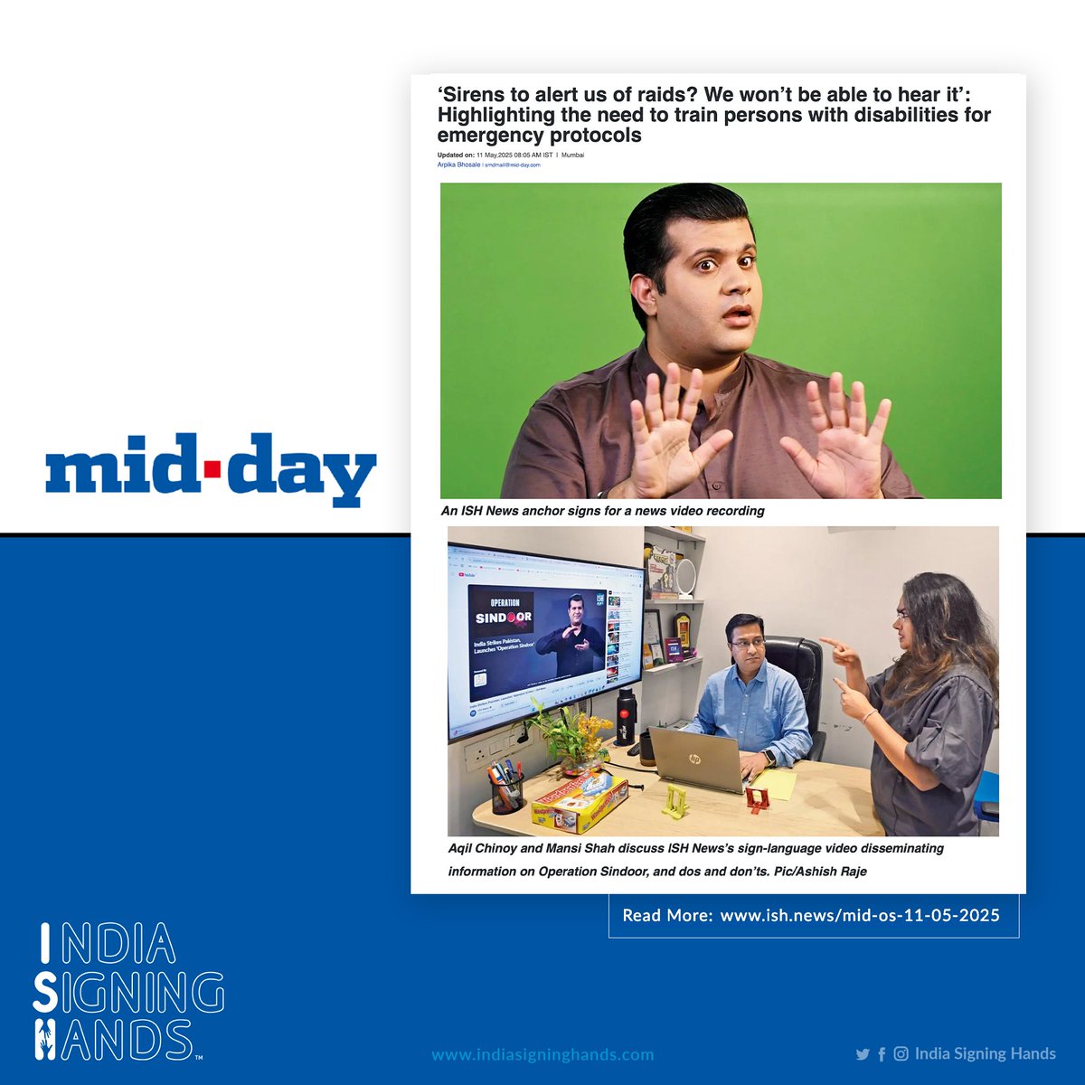 During tense times, the #DeafCommunity often misses out on safety information. At ISH, we are working to make sure they are prepared, informed, and not left behind.

Read full article: 📰
ish.news/mid-os-11-05-2…

#mockdrill #IndiaPakistanTensions #IndiaPakistanWar #IndiaPakistan