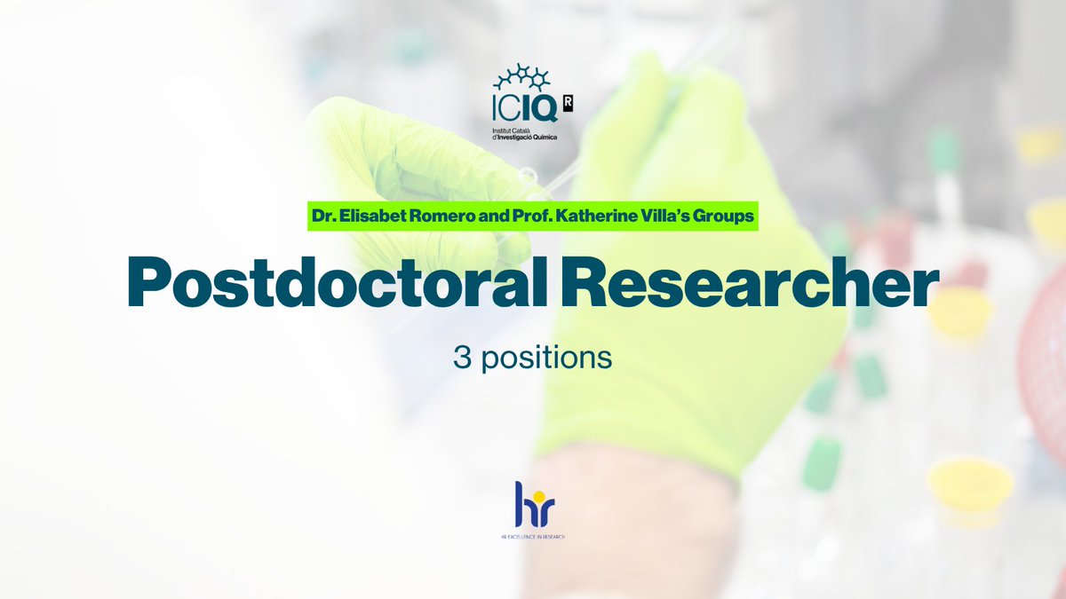 ICIQ (@iciqchem) on Twitter photo #ICIQJobs
🔬We’re hiring 3 Postdoctoral Researchers! Groups of Dr. Elisabet Romero and Prof. <a href="/katheVillag/">Katherine Villa</a> (<a href="/villagroup_/">Villa group</a>)
Are you ready to boost your scientific career at one of Europe’s leading research institutes in chemistry?
📢Apply now! 🔗careers.iciq.org #ICIQJobs
🔬We’re hiring 3 Postdoctoral Researchers! Groups of Dr. Elisabet Romero and Prof. <a href="/katheVillag/">Katherine Villa</a> (<a href="/villagroup_/">Villa group</a>)
Are you ready to boost your scientific career at one of Europe’s leading research institutes in chemistry?
📢Apply now! 🔗careers.iciq.org