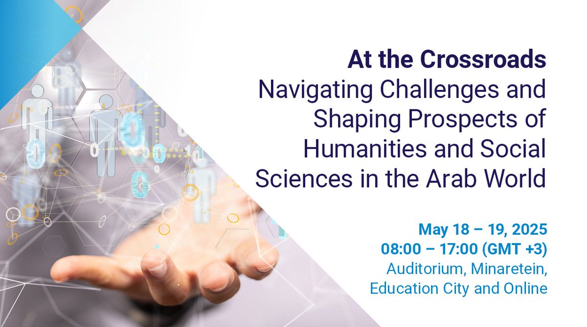 CHSS (@chss_hbku) on Twitter photo Join us for a groundbreaking symposium on key issues on the humanities and social sciences in the Arab world!
Featuring 5 sessions on scholarship, pedagogy, AI, Oriental Studies, and more.
Register: hbku.edu.qa/en/academic-ev…
<a href="/HBKU/">جامعة حمد بن خليفة</a> Join us for a groundbreaking symposium on key issues on the humanities and social sciences in the Arab world!
Featuring 5 sessions on scholarship, pedagogy, AI, Oriental Studies, and more.
Register: hbku.edu.qa/en/academic-ev…
<a href="/HBKU/">جامعة حمد بن خليفة</a>