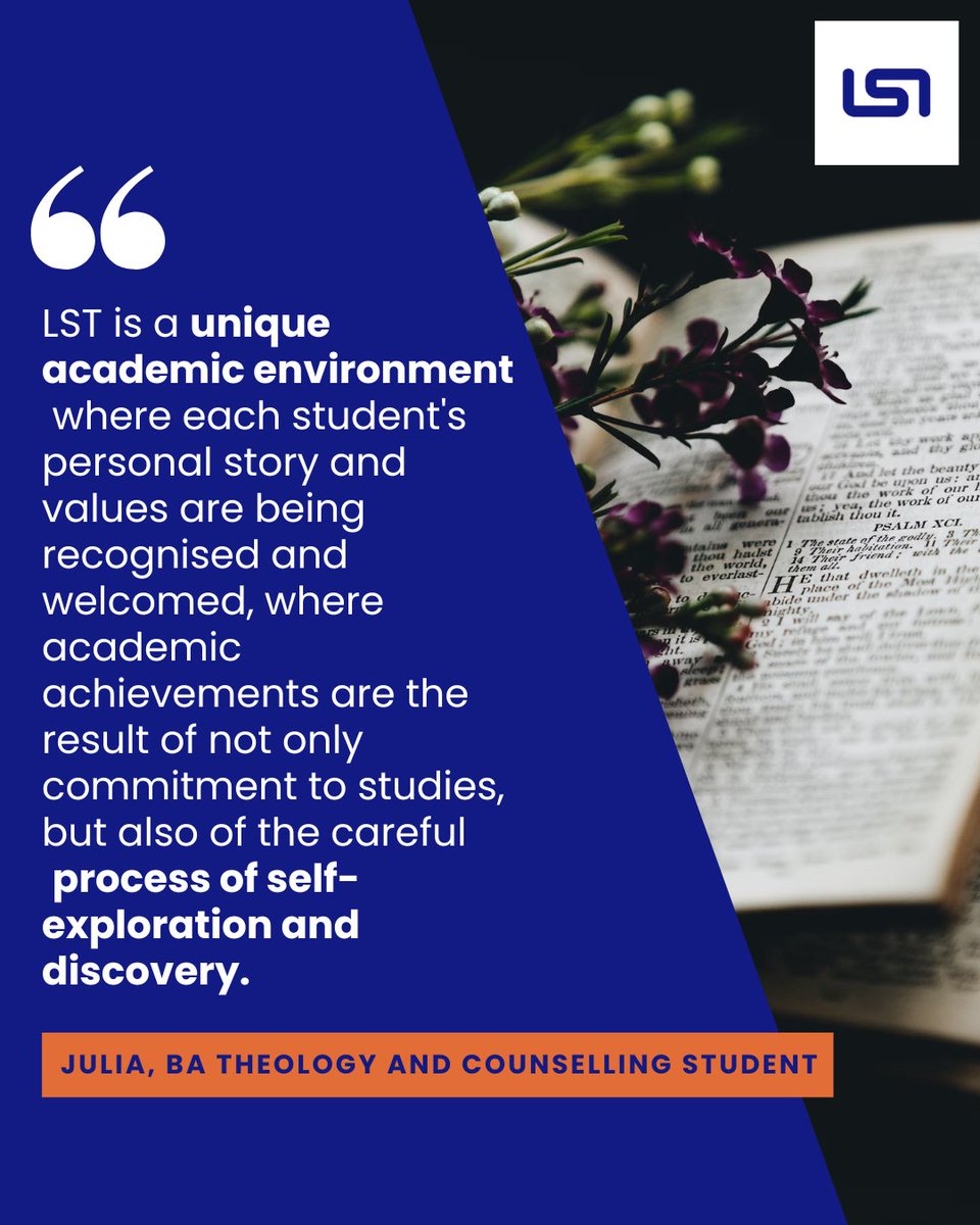 At LST we value our students' personal and  spiritual growth, as well as their intellectual growth. 

#theologyandcounselling #MentalHealthAwarenessWeek #theology