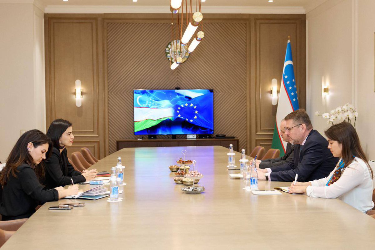 Saida Mirziyoyeva (@smirziyoyeva) on Twitter photo Had a productive meeting with <a href="/EUSR_CA/">EUSR for Central Asia</a> Mr. Eduards Stiprais. We discussed deepening #Uzbekistan–#EU cooperation, with focus on women’s entrepreneurship, education, water issues & regional connectivity. Grateful for the open and constructive exchange. #EUUzbekistan Had a productive meeting with <a href="/EUSR_CA/">EUSR for Central Asia</a> Mr. Eduards Stiprais. We discussed deepening #Uzbekistan–#EU cooperation, with focus on women’s entrepreneurship, education, water issues & regional connectivity. Grateful for the open and constructive exchange. #EUUzbekistan