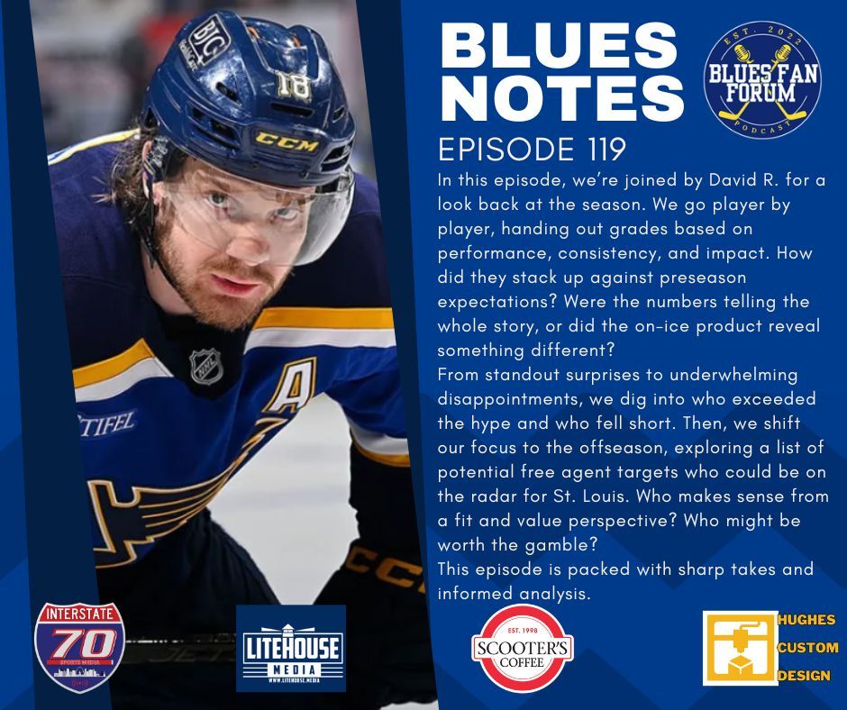 Episode 119 is out now!! #stlblues

Thank you to our sponsors and media partners:
<a href="/scooterscoffee/">Scooter's Coffee</a>, Hughes Custom Design, @litehousedotmedia, &amp; @i70sportsmedia

Spotify: tr.ee/EgYqtepgGu
Apple: tr.ee/yTGJihHyLN
Amazon: tr.ee/vi1FnD_aKH