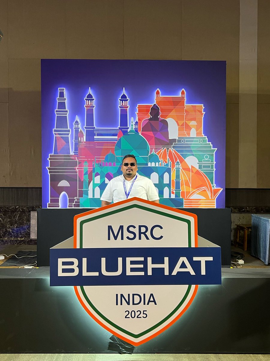 Shaik Arif Ali (@shaikarifali1) on Twitter photo Incredible energy here at #BlueHatIndia! Grateful to be part of it. 🙌
<a href="/MSFTBlueHat/">Microsoft BlueHat</a> <a href="/msftsecresponse/">Security Response</a>
#MicrosoftSecurity #CyberSecurity #BlueHat Incredible energy here at #BlueHatIndia! Grateful to be part of it. 🙌
<a href="/MSFTBlueHat/">Microsoft BlueHat</a> <a href="/msftsecresponse/">Security Response</a>
#MicrosoftSecurity #CyberSecurity #BlueHat