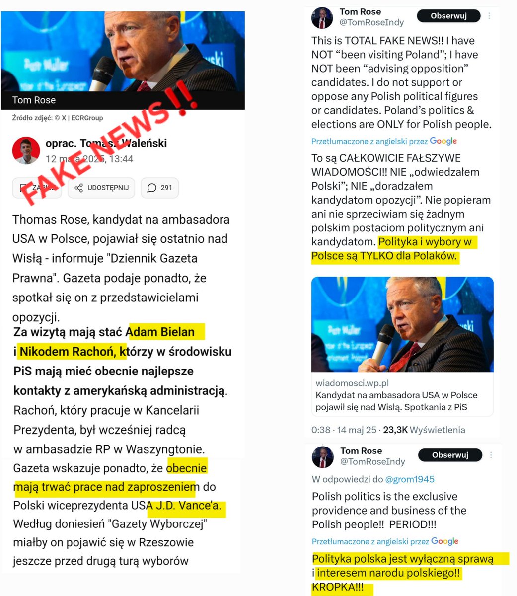 wikikowal79's tweet photo. ‼️T. Rose – kandydat na ambasadora USA w RP reaguje na zapędy PiSowskiej propagandy‼️
PiS dostał z USA lekcję:
🇵🇱 Polityka i wybory w
Polsce są TYLKO dla Polaków.
🇵🇱 Polityka polska jest wyłączną sprawą i interesem narodu polskiego!! KROPKA!!!
#WygraCałaPolska 
#Trzaskowski2025 https://t.co/gaOOHhkvdP
