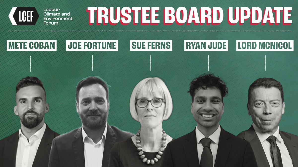 🚨 Trustee Announcement 🚨

We’re delighted to welcome five new trustees to the board of the Labour Climate and Environment Forum!

At a time when climate ambition has never been more urgent, we’re growing our team with an experienced group from across the Labour movement.