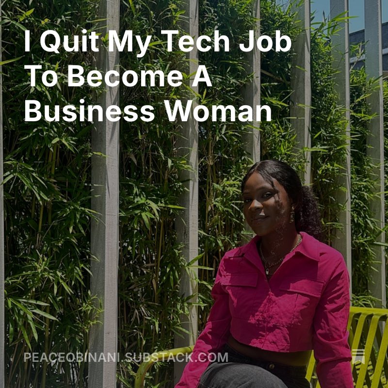 A year ago, I walked away from my dream job with no clear plan—just blind faith, restlessness and a craving for something new.

I wrote all about my journey here. 👇

peaceobinani.substack.com/p/i-quit-my-te…