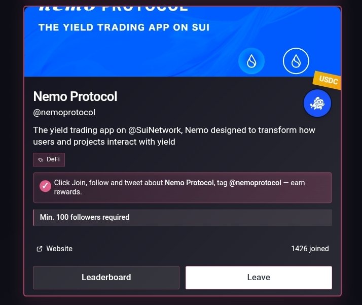 🚨Fresh Alpha Alert on <a href="/GiveRep/">GiveRep</a>! 
Only 1.5k pioneers diving into <a href="/nemoprotocol/">Nemo</a>
 so far!
Secure your spot quick—don’t miss out!