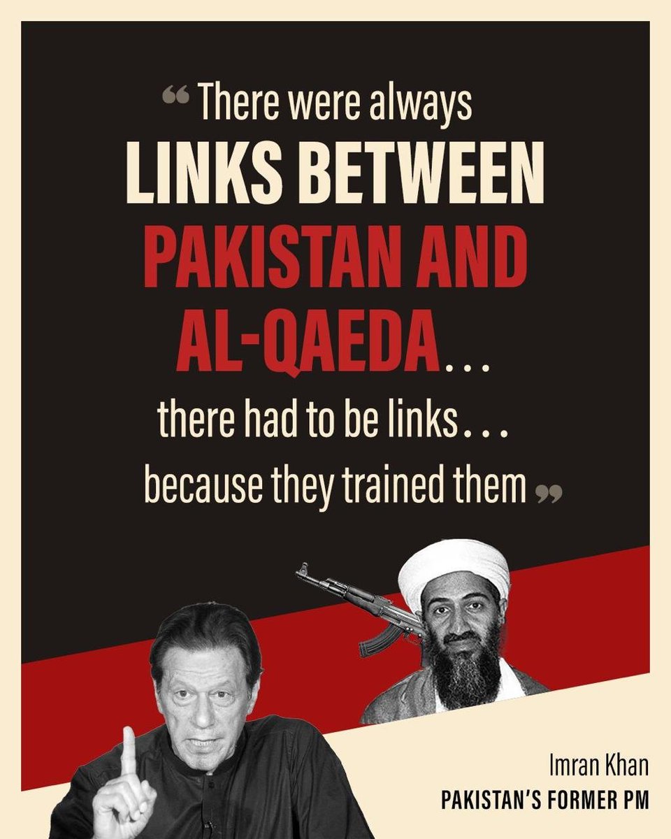 KhanShinawar's tweet image. #Pakistan is the breeding ground of terrorism. And Al-Qaeda like terrorist organisations have close links with Pakistan. Even Ex-Pakistan PM Imran Khan accepted Pakistan supporting global terrorists
#ExposePakTerrorState, #PakistanBackedTerrorism, #PakProxyWar, #BloodOnPakHands