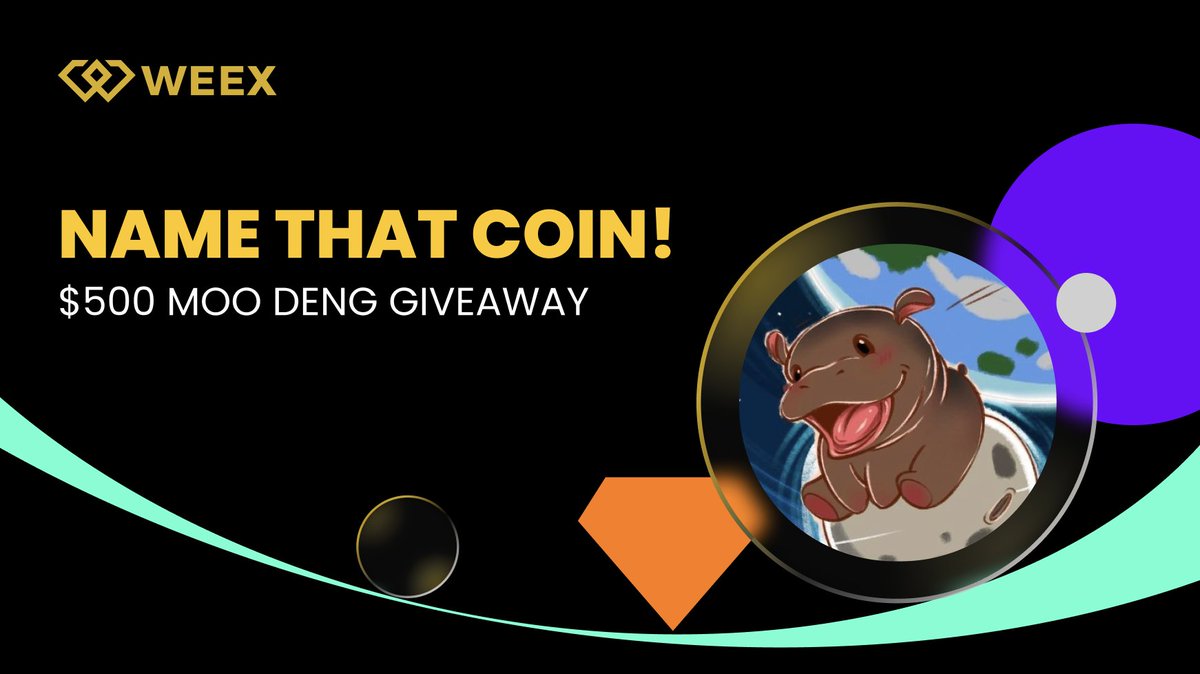 💥 Name That Coin
#MOODENG <a href="/MooDengSOL/">Moo Deng | Fan Page</a>  is heating up on #WEEX! 🌕🦛🚀

💰 $500 Prize Pool for adding 1 word to “#MOODENG”!

How to Enter:
✅ Follow <a href="/WEEX_Official/">WEEX</a>
🔁 RT &amp; tag 3 friends
💬 Comment your word + your WEEX UID

📱:bit.ly/3EIrEiq
⏰ Ends in 72 hours – don’t
