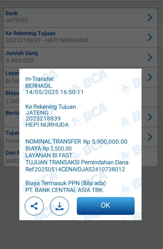 DenBagusMerapi's tweet image. Bukti transfer ini apakah otentik @grok