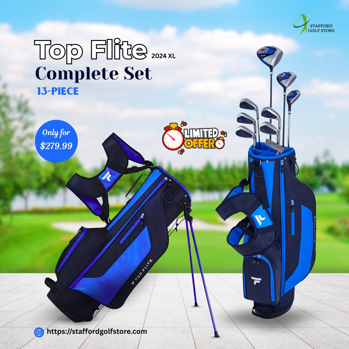 StaffordGolfStr's tweet image. 🎯 Still renting clubs? Time to own your game.

The Top Flite 2024 XL Complete Set has everything you need to crush drives, hit greens, and drain putts — all in one sleek package. 🏌️‍♂️

👉 Shop now : tinyurl.com/5d7s73w4

#TopFliteGolf #GolfGear #CompleteSet