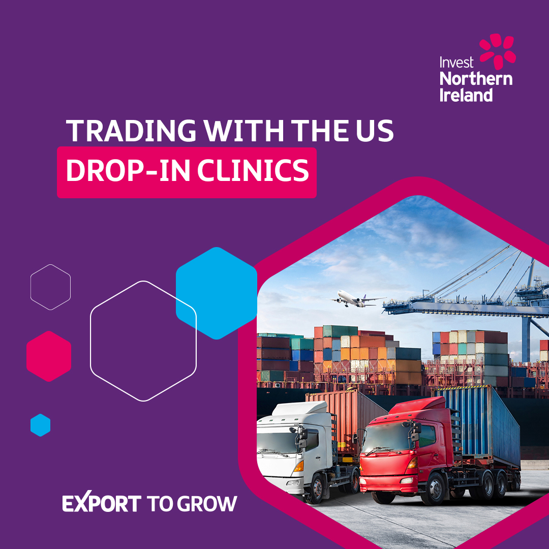 Invest Northern Ireland is hosting a series of advice clinics on trading with the US across their regional offices:

28 May - Newry
29 May - Omagh
2 June - Derry~Londonderry
3 June - Ballymena
4 June - Belfast

Register now &gt;&gt; nibusinessinfo.co.uk/content/tradin…