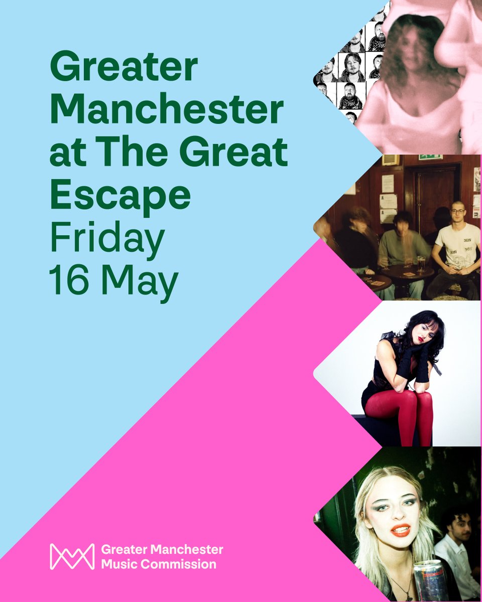 Greater Manchester Music Commission (@gmmusiccom) on Twitter photo We’re proud to announce the four incredible Greater Manchester artists we’re supporting at this year’s <a href="/thegreatescape/">The Great Escape</a> 🎶 Catch them live at Charles Street Tap on Friday 16:
12:30 – <a href="/EVABEEMCR/">EVABEE 🐝</a>
13:30 – <a href="/hungryhungree/">Hungry</a>
14:30 – <a href="/YasminCoeMusic/">Yasmin Coe</a>
15:30 – <a href="/ttssfu/">TTSSFU</a> We’re proud to announce the four incredible Greater Manchester artists we’re supporting at this year’s <a href="/thegreatescape/">The Great Escape</a> 🎶 Catch them live at Charles Street Tap on Friday 16:
12:30 – <a href="/EVABEEMCR/">EVABEE 🐝</a>
13:30 – <a href="/hungryhungree/">Hungry</a>
14:30 – <a href="/YasminCoeMusic/">Yasmin Coe</a>
15:30 – <a href="/ttssfu/">TTSSFU</a>