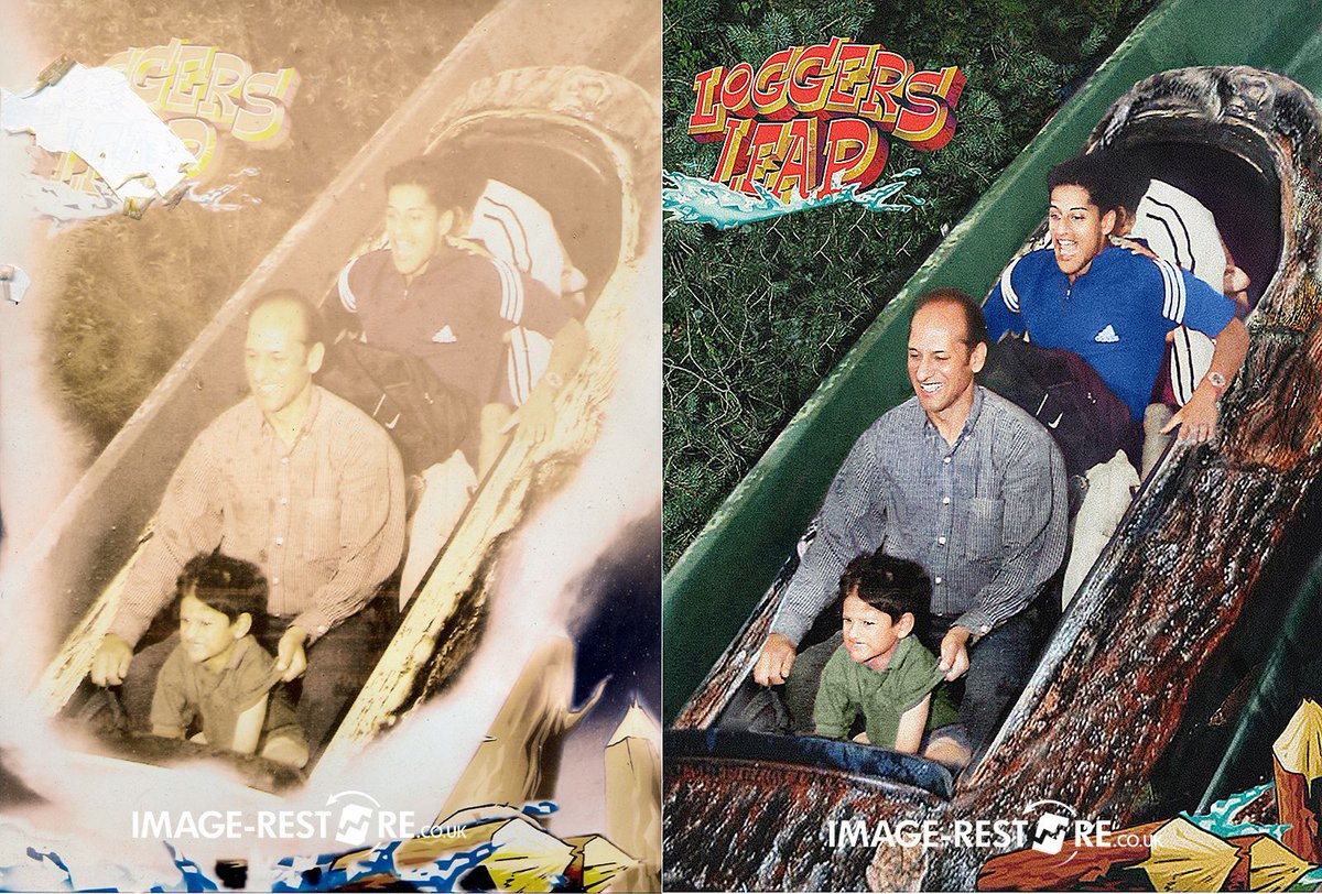A fun moment at Loggers' Leap, brought back to life! The damage and fading are gone, leaving behind a vibrant memory of this family ride. 🎢✨

Visit image-restore.co.uk to restore your photos today!

#PhotoRestoration #VintagePhotos #PhotographyRestoration #FamilyFun