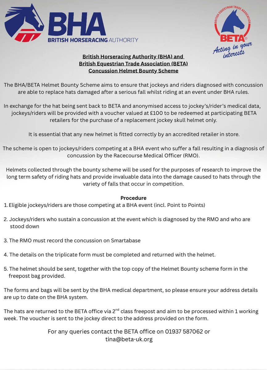 Amateur Jockeys GB (@amajox) on Twitter photo Attention <a href="/amajox/">Amateur Jockeys GB</a> Concussion Bounty info #skullcap includes <a href="/pointtopoint/">pointtopoint.co.uk</a> <a href="/THEPPORA/">PPORA</a> See photo attached 🤑 Attention <a href="/amajox/">Amateur Jockeys GB</a> Concussion Bounty info #skullcap includes <a href="/pointtopoint/">pointtopoint.co.uk</a> <a href="/THEPPORA/">PPORA</a> See photo attached 🤑
