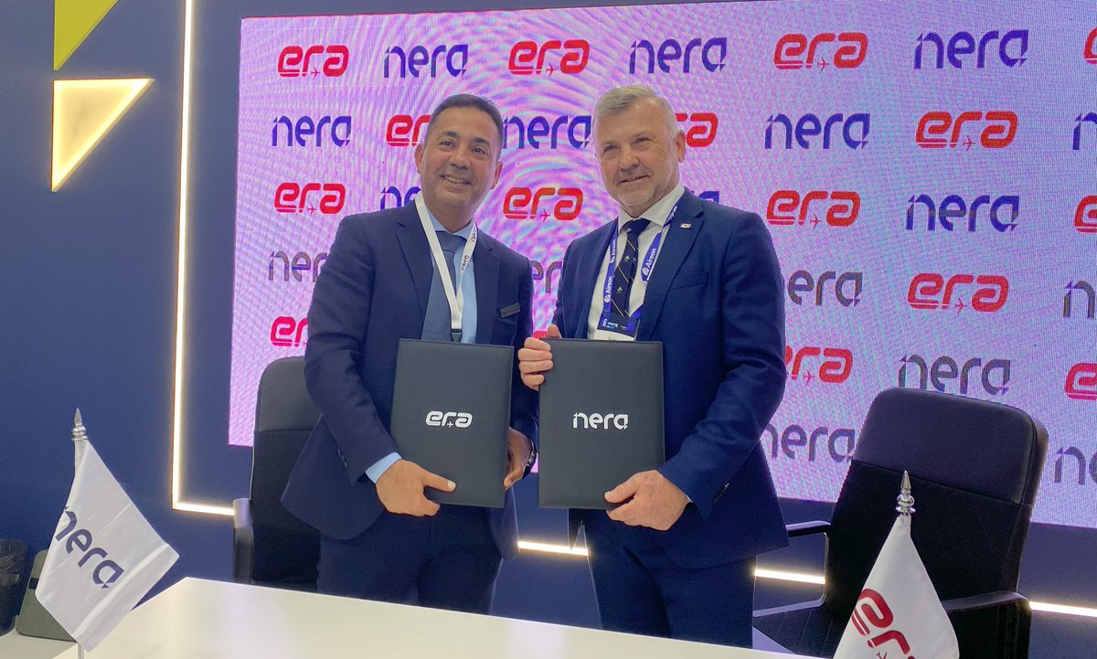 ERA (@eraaero) on Twitter photo ERA a NERA - jak se to rýmuje!🎶ERA na výstavě <a href="/AirspaceWorld/">Airspace World</a> podepsala Memorandum of Understanding🤝se společností <a href="/Nera_KSA/">نيرا | Nera</a> ze Saúdské Arábie. Spolupráce se týká společných projektů v této zemi🇸🇦. ERA a NERA - jak se to rýmuje!🎶ERA na výstavě <a href="/AirspaceWorld/">Airspace World</a> podepsala Memorandum of Understanding🤝se společností <a href="/Nera_KSA/">نيرا | Nera</a> ze Saúdské Arábie. Spolupráce se týká společných projektů v této zemi🇸🇦.