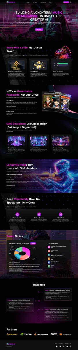 🧠 Want to make music with AI? Come to Creator #AI. Creation is an asset and participation is governance!
#CallforCreators #CreatorAI #BNBChain #memecoin #Web3