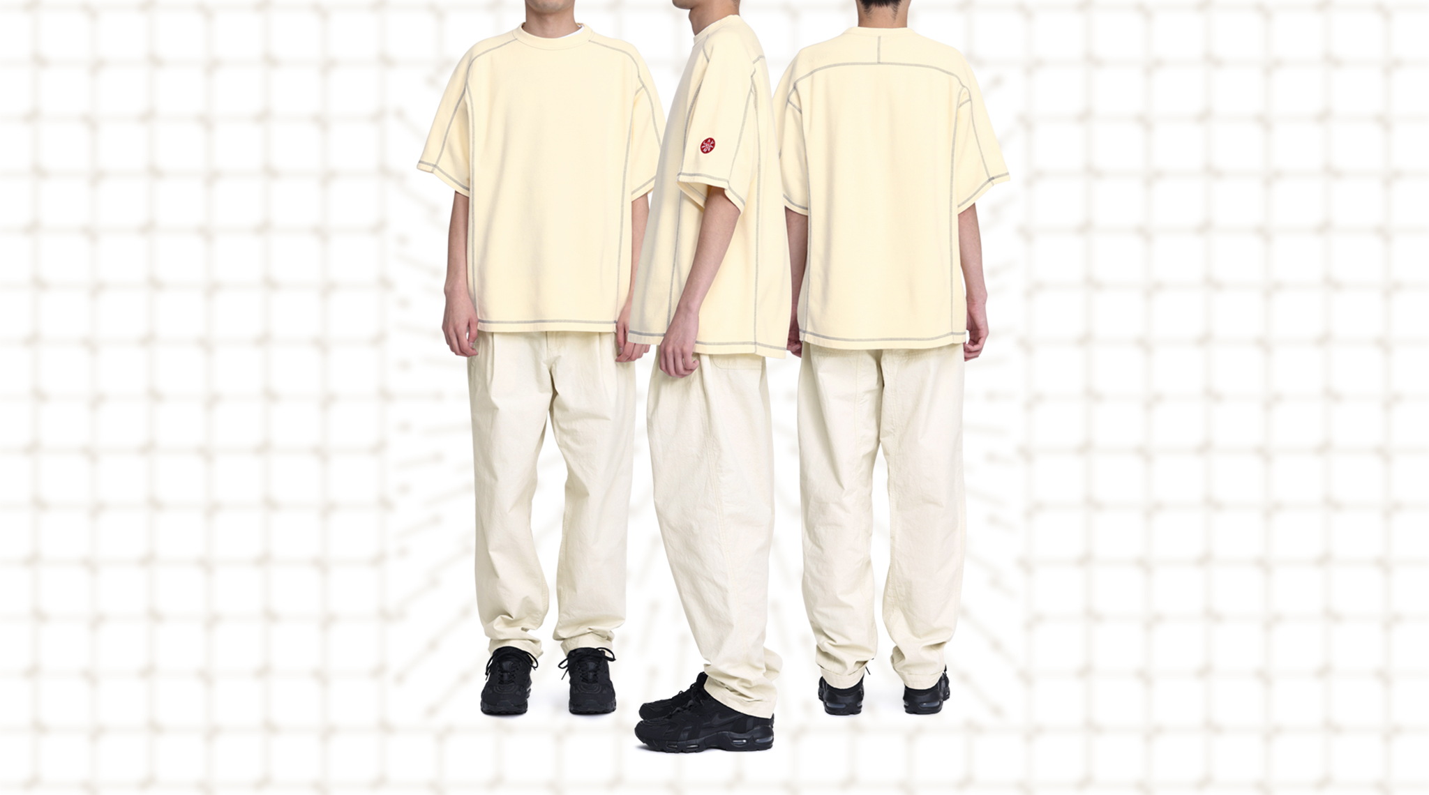 C.E / シーイー】cavempt WASHED WHITE TEMPLE CREW NEC
