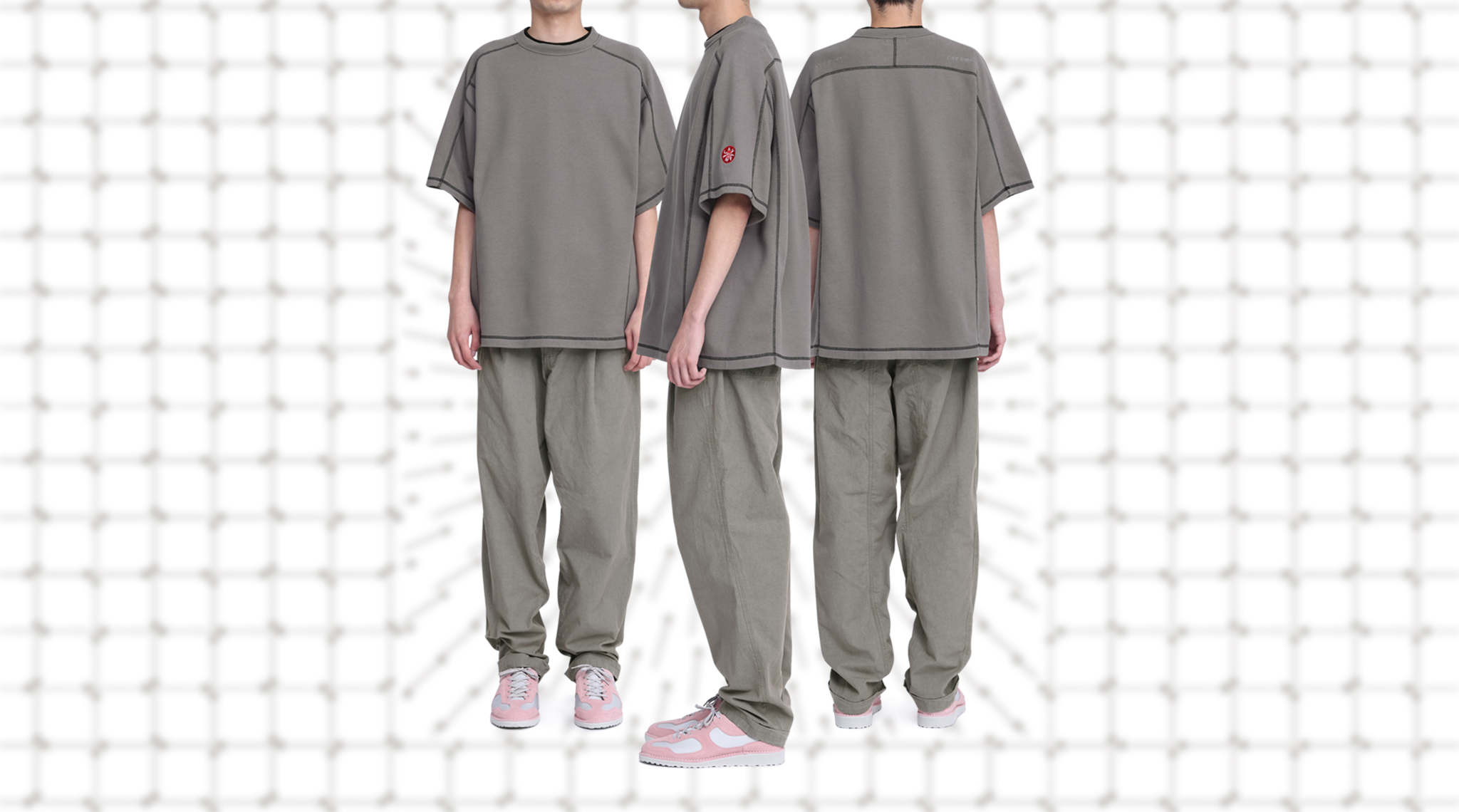 C.E / シーイー】cavempt WASHED WHITE TEMPLE CREW NEC
