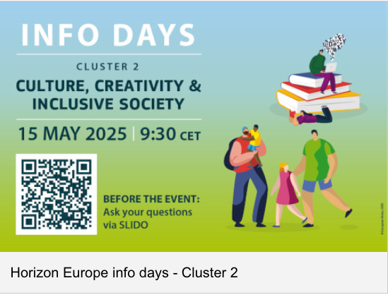 ARIADNE_RI's tweet image. Horizon Europe Information Day tomorrow 15 May at 09:30 CET on Cluster 2 ‘Culture, Creativity and Inclusive Societies’ work programme for 2025. Online sessions including ECCCH at 11:15.
echoes-eccch.eu/horizon-europe…
#EchoesEccch