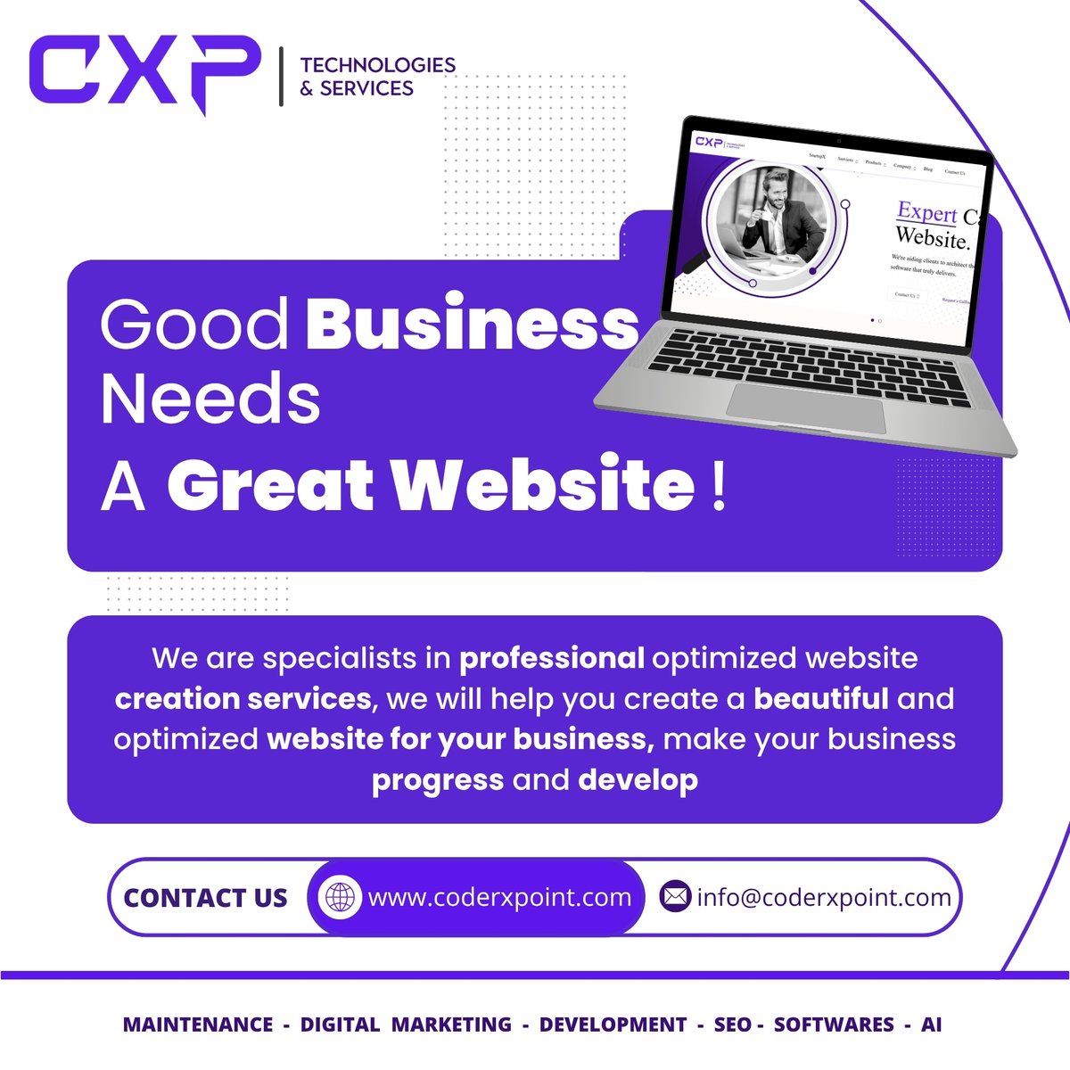 coderxpoint's tweet photo. Your business deserves more than just an online presence — it deserves a powerful website.

#WebsiteDesign #BusinessWebsite #WebDevelopmentServices #ProfessionalWebDesign #DigitalSolutions #SEOOptimizedWebsite #WebDevelopmentExperts #CustomWebsiteDevelopment #WebsiteForStartups https://t.co/O15S8OZkJu