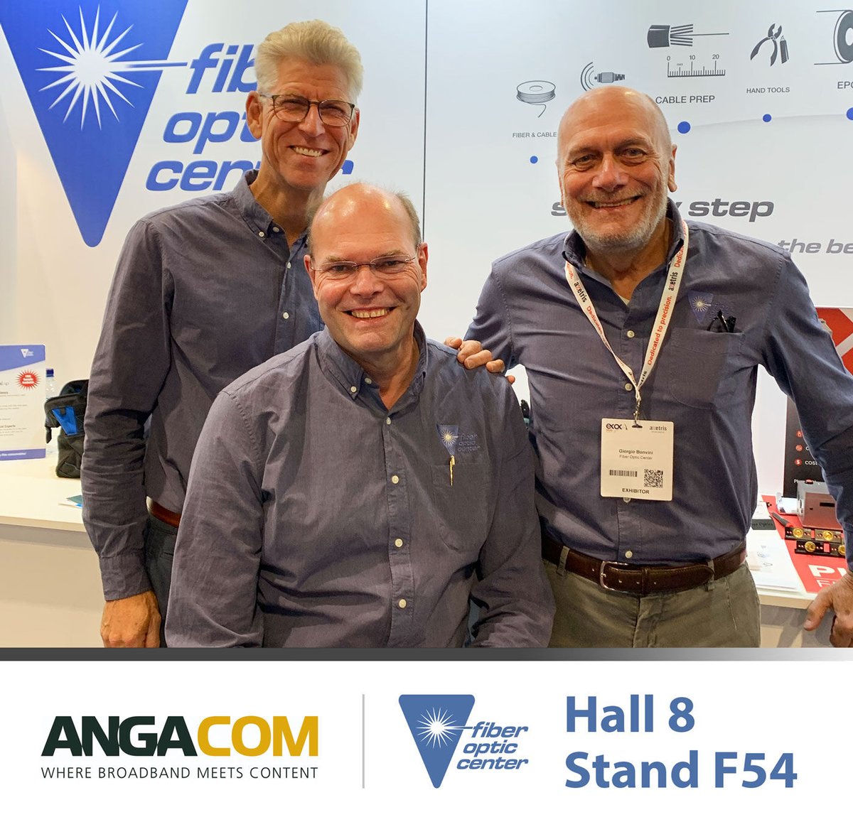 Attendees of #ANGACOM! Don't forget to sign up for 1-on-1 meetings with our EMEA team (Erwin, Giorgio and Marcel) to discuss all your #fiberoptic needs during the show at Booth F54 in Hall 8.

Sign up here: bit.ly/4jFhpL2