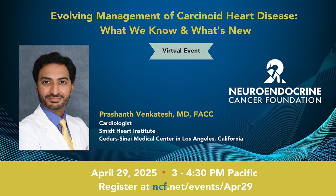 NET Cancer Day (@netcancerday) on Twitter photo 📢Watch the recording of the latest webinar from the <a href="/NCFCancer/">Neuroendocrine Cancer Foundation</a> - on updates about carcinoid heart disease. Cardiologist Dr. Prashanth Venkatesh demystifies the topic and shares the latest developments.
📱Watch here: incalliance.org/ncf-webinar-ch…
#LetsTalkAboutNETs 📢Watch the recording of the latest webinar from the <a href="/NCFCancer/">Neuroendocrine Cancer Foundation</a> - on updates about carcinoid heart disease. Cardiologist Dr. Prashanth Venkatesh demystifies the topic and shares the latest developments.
📱Watch here: incalliance.org/ncf-webinar-ch…
#LetsTalkAboutNETs