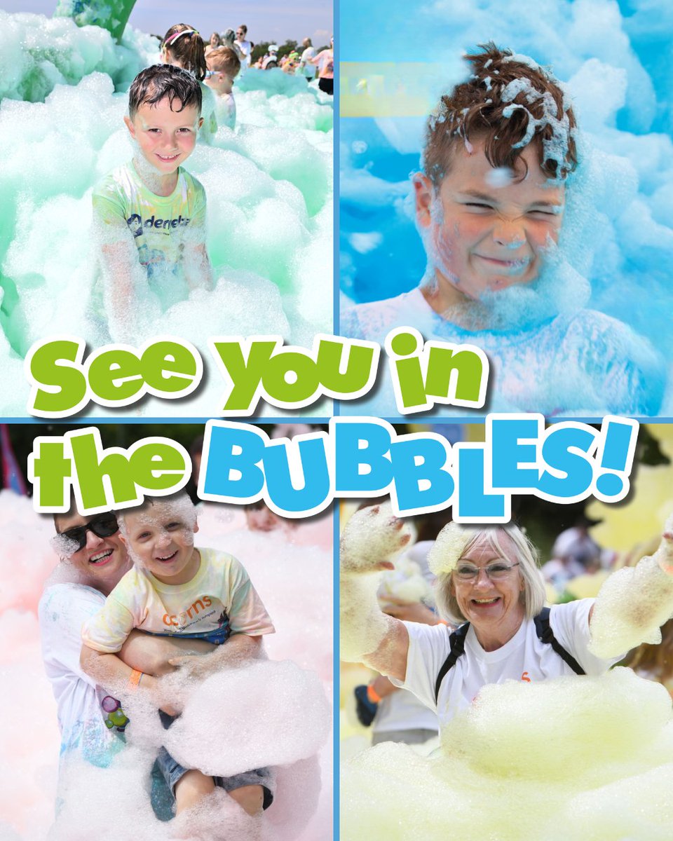 Ready, set… pop! 💙💚💛💗

Bubble Rush is coming, and we can’t wait to soak you in colour and fun! 

Whether you walk, run or dance your way through the bubbles, it's all about making memories and getting gloriously foamy!