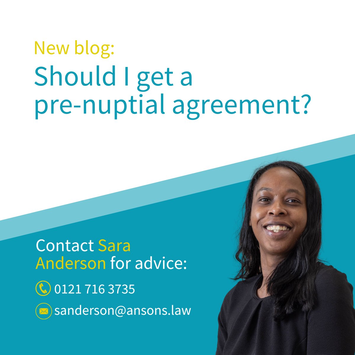 Planning a wedding and have assets you would like to protect?

It might be worth getting a pre-nuptial agreement, as it outlines how assets will be divided in the event of a divorce or separation.

Read more: bit.ly/3GSi11r

#PreNuptial #FamilyLaw