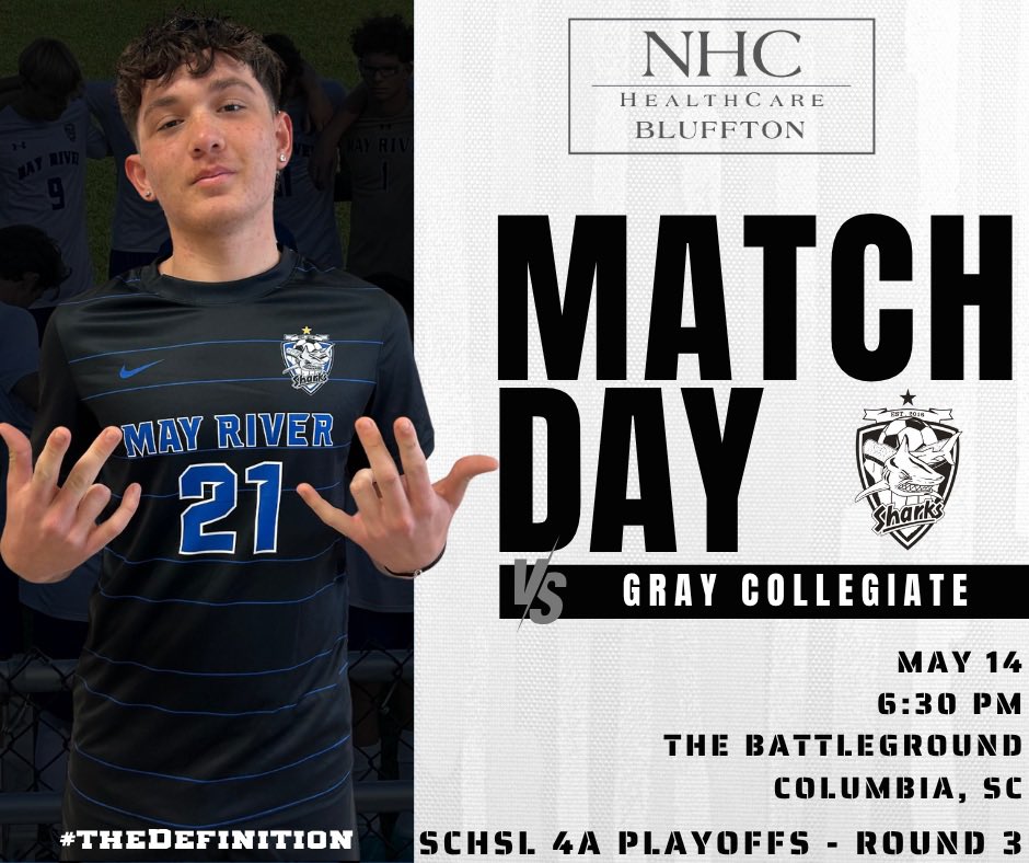 Columbia bound for the Lower State Semifinals

🆚 Gray Collegiate Academy
⌚️ 6:30pm
🏟️ The Battleground
📍 3833 Leaphart Rd, W. Columbia, SC

#mayriversoccer #thedefinition