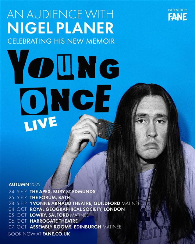 Fane (@faneproductions) on Twitter photo ✌️ NEW | ‘Out of one frying pan, into another frying pan!’
Beloved as Neil the hippy from The Young Ones, spend an evening with <a href="/NigelPlaner1/">Nigel Planer</a> as the 80s alternative comedy star presents a warm, sharply funny show of storytelling with #YoungOnce LIVE.
🎟️ fane.co.uk/nigel-planer ✌️ NEW | ‘Out of one frying pan, into another frying pan!’
Beloved as Neil the hippy from The Young Ones, spend an evening with <a href="/NigelPlaner1/">Nigel Planer</a> as the 80s alternative comedy star presents a warm, sharply funny show of storytelling with #YoungOnce LIVE.
🎟️ fane.co.uk/nigel-planer