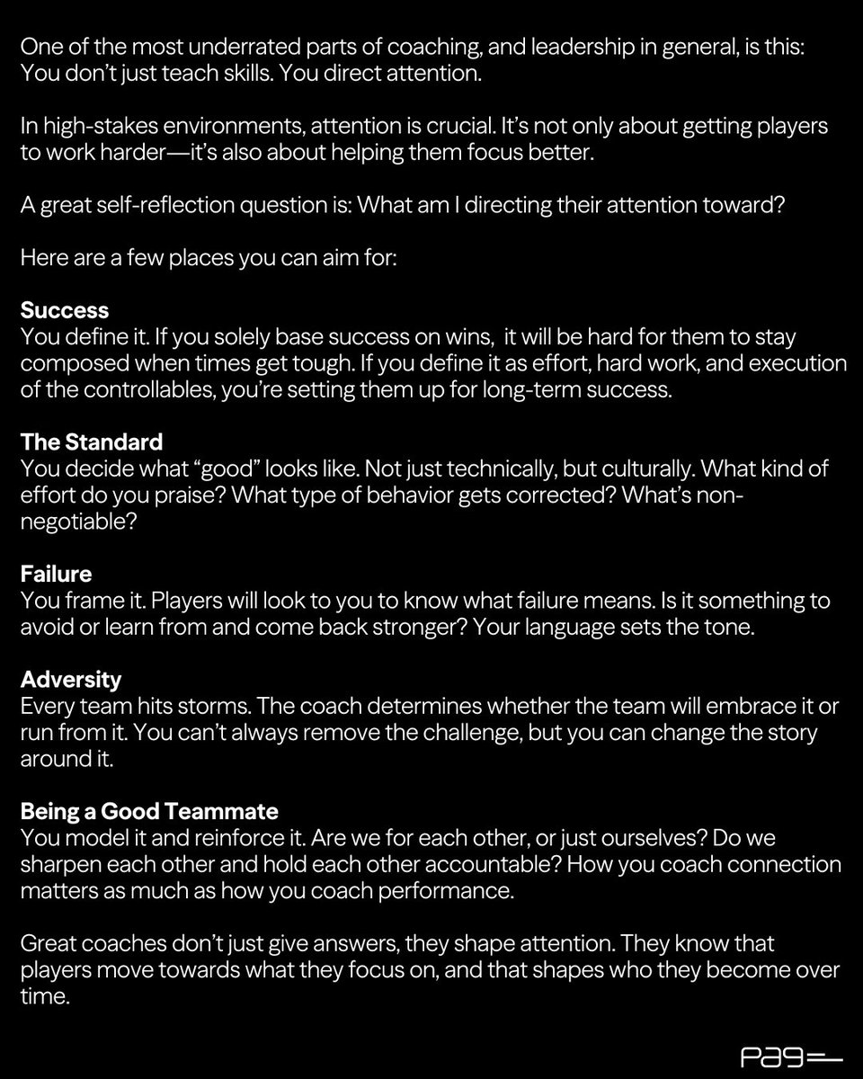 A Coach = Director of Attention