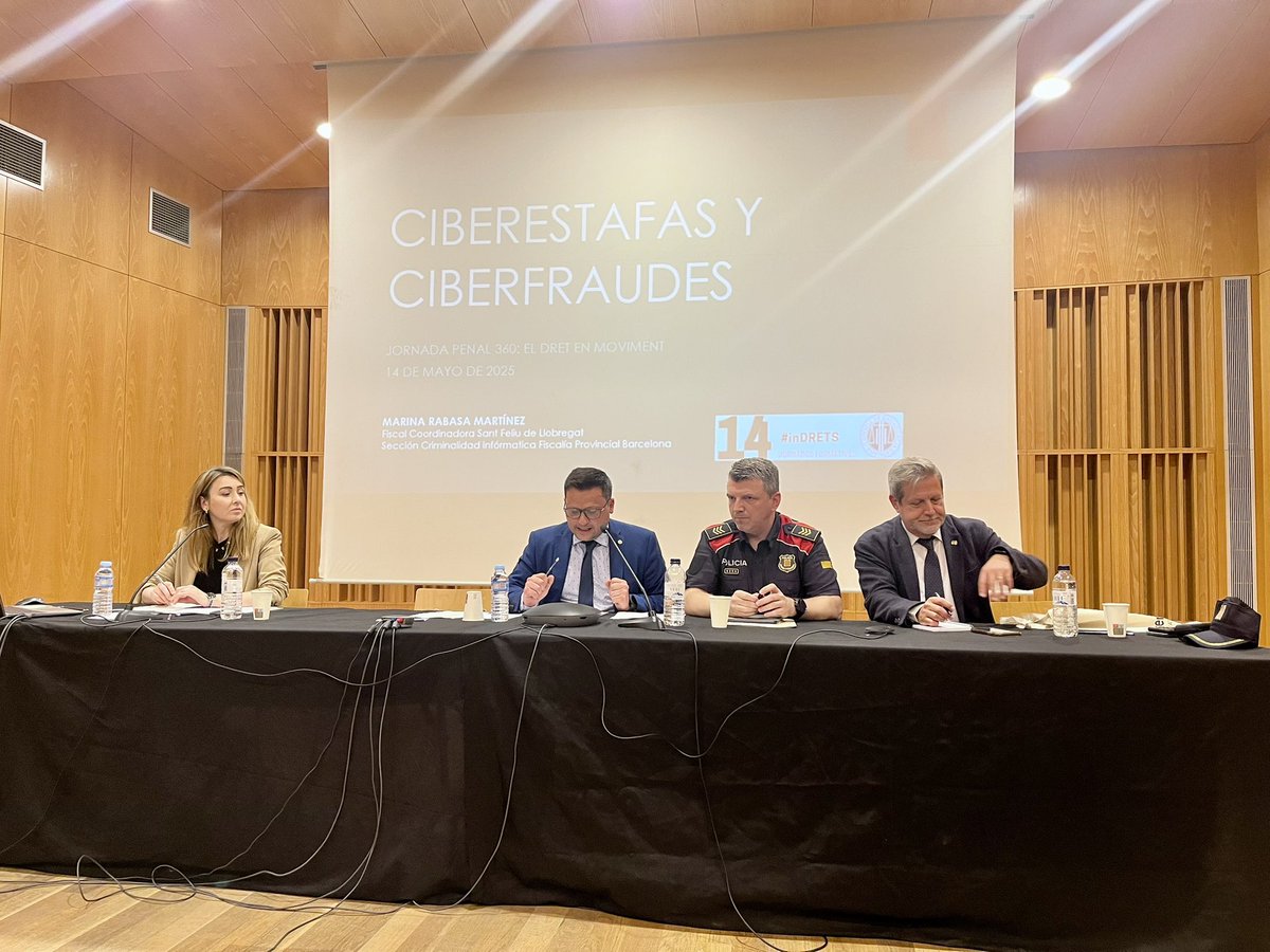 Consell de l’Advocacia Catalana (@conselladvocat) on Twitter photo <a href="/m_company/">Miriam Company Marsà</a> <a href="/EstherICASF/">Esther López</a> <a href="/AdvocaciaICASF/">Advocacia Sant Feliu de Llobregat</a> 🔵 Segona taula: ciberestafes i ciberfraus
🗣️ Marina Rabasa, fiscal
🗣️ Ricard Doña, cap investigació virtual <a href="/mossos/">Mossos</a>
🗣️ <a href="/Ruth_legal/">Ruth Sala Ordóñez</a>, advocada
👨⚖️ Presenta Sergi Guillén, responsable comissió TECH <a href="/conselladvocat/">Consell de l’Advocacia Catalana</a> i degà <a href="/AdvocaciaReus/">Advocacia Reus</a>, i relata Eleuterio Sánchez <a href="/AdvocaciaICASF/">Advocacia Sant Feliu de Llobregat</a> <a href="/m_company/">Miriam Company Marsà</a> <a href="/EstherICASF/">Esther López</a> <a href="/AdvocaciaICASF/">Advocacia Sant Feliu de Llobregat</a> 🔵 Segona taula: ciberestafes i ciberfraus
🗣️ Marina Rabasa, fiscal
🗣️ Ricard Doña, cap investigació virtual <a href="/mossos/">Mossos</a>
🗣️ <a href="/Ruth_legal/">Ruth Sala Ordóñez</a>, advocada
👨⚖️ Presenta Sergi Guillén, responsable comissió TECH <a href="/conselladvocat/">Consell de l’Advocacia Catalana</a> i degà <a href="/AdvocaciaReus/">Advocacia Reus</a>, i relata Eleuterio Sánchez <a href="/AdvocaciaICASF/">Advocacia Sant Feliu de Llobregat</a>